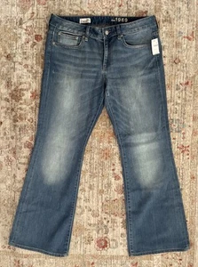NEW! GAP 1969 LONG & LEAN Blue Jeans Bootcut 5-Pockets Medium 32S / 14 SHORT NWT - Picture 1 of 11