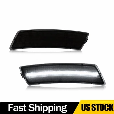 2 дымчатых полностью белых светодиодных передних габаритных фонаря для Volkswagen Tiguan 2018-2023 годов выпуска - Изображение 1 из 4