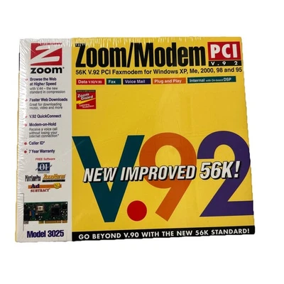ZOOM 56k V.92 PCI Fax Modem Model 3025 BRAND NEW Windows XP, Me, 2000, 98, 95 - Image 1 of 4