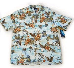 Paradise Collection Hawaiian Shirt Mens Lg Rayon Short Sleeve Button Up NEW - Picture 1 of 15
