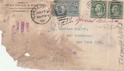 1903 US REGISTERED COVER WITH ADVERTISING/SPECIAL DELIVERY/PAIR OF FRANKLIN 1c - Image 1 of 2