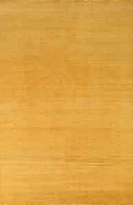 Yellow Modern Oriental Area Rug 5x8 Hand-knotted Wool Carpet for Any Room - Picture 1 of 17