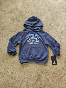 Converse Boys' French Terry Pullover Sweatshirt- Navy Blue Size 5 NEW - Picture 1 of 4