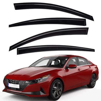 Tape-on Window Visors Wind Deflectors Vent Shade For 2017-2020 Hyundai Elantra Foto 1 de 4