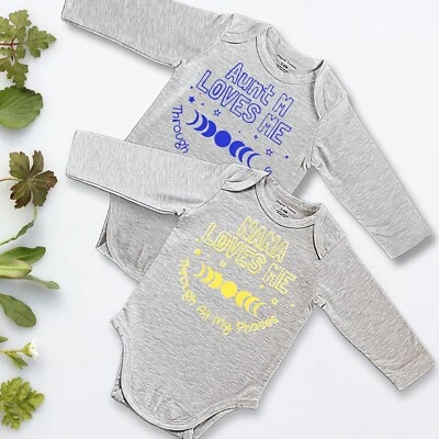 Body magnético para bebé con nombre personalizado Nana Loves Me fases lunares 3-24M para dormir Foto 1 de 4