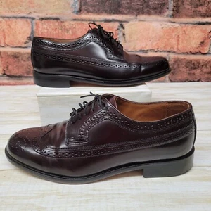 Bostonian Classics Burgundy Men Size 9M Leather Brogue Wing Tip Oxfords 20318 - Picture 1 of 9