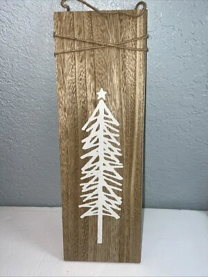 Decoración de pared colgante de madera acento de cuerda con árbol campo/casa de campo chic/shabby chic Foto 1 de 4