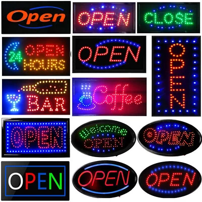 LED Bright Neon Light OPEN Business Signs Animated Motion w/ ON/OFF Store  - Image 1 of 4