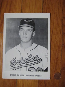 Vintage 1960er Steve Barber Baltimore Orioles Promo FOTO Jay Publishing Bild - Bild 1 von 2