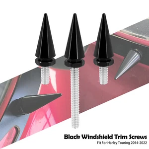 3x Black Spike Windshield Windscreen Screw For Harley Electra Street Glide 14-25 - Picture 1 of 13