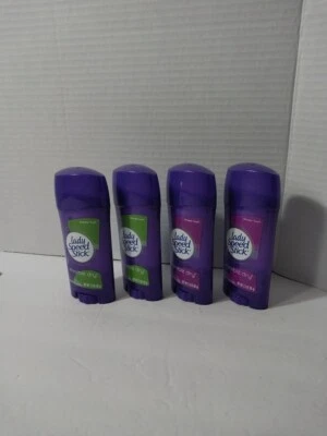 4 件装 x 女士 Speed Stick 隐形干式除臭剂 淋浴 新鲜 2.3 盎司 批量  — 第 1/3 张图片