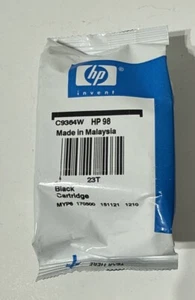Cartucho de tinta negro original HP 98 C9364W paquete sellado caja abierta fecha desconocida - Imagen 1 de 4