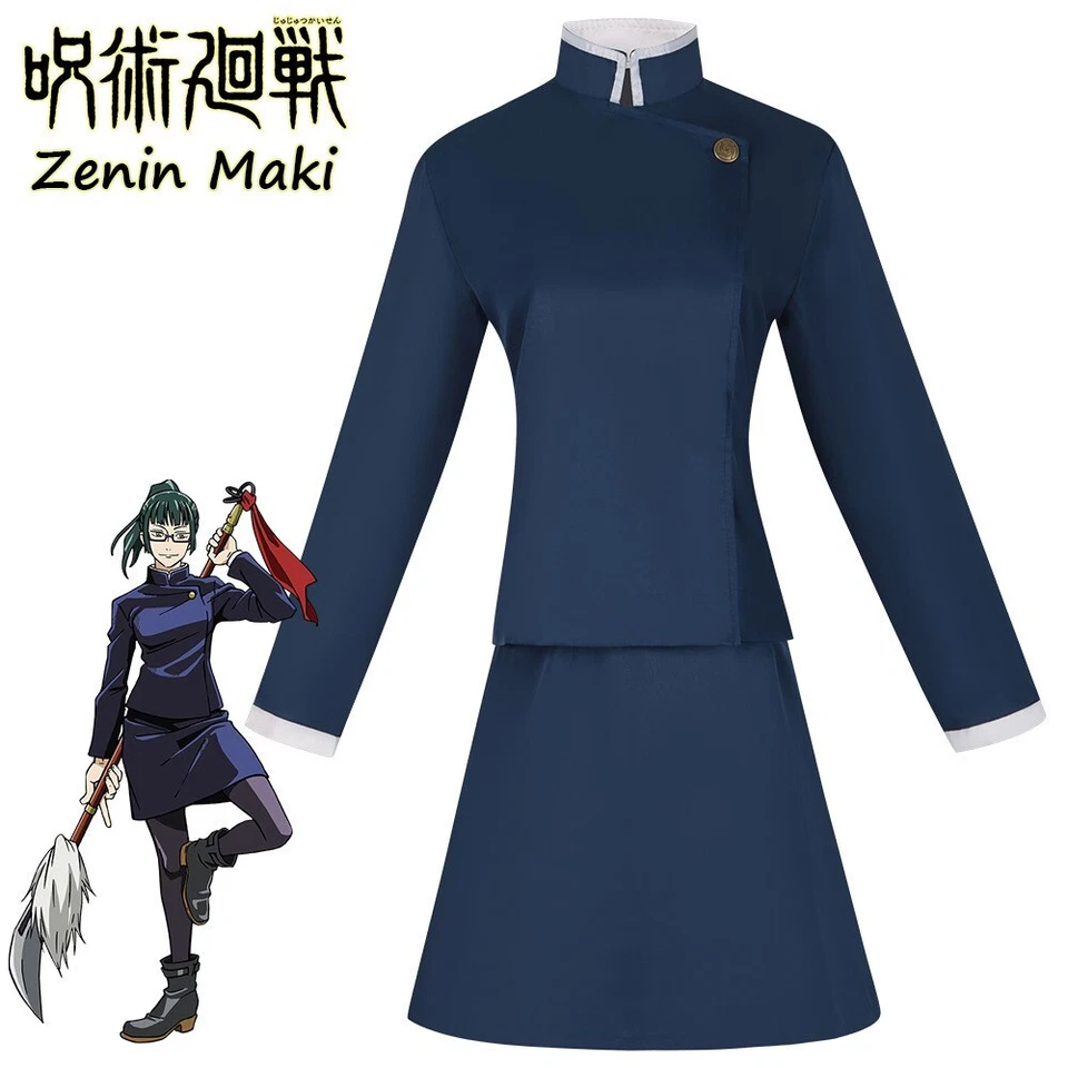 Anime Jujutsu Kaisen Zenin Maki Cosplay Costume Uniform Suit Halloween Carnival - Image 1 of 4