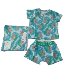 Bonds PJ Kids Short Sleep Set Toddler Size 3 Light Blue Rhino Jungle BNWT - Picture 1 of 8