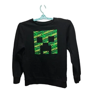 GUC MINECRAFT SWEATSHIRT PULLOVER RUNDHALS KINDER GR XL SCHWARZ/GRÜN/GELB - Bild 1 von 5