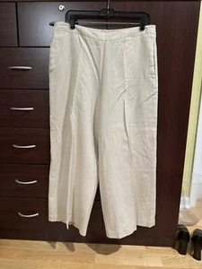 Ladies Coldwater Creek Linen/Rayon Wide Leg Capri LP Color Neutral - Picture 1 of 8