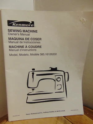 Kenmore 385.16126200 Sewing Machine Owner's Manual in English, Spanish, French - Image 1 of 4