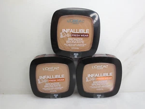 L'OREAL INFALLIBLE 24H FRESH WEAR BRONZER 200 FAIR 0.31 OZ LOT OF 3 - Picture 1 of 3