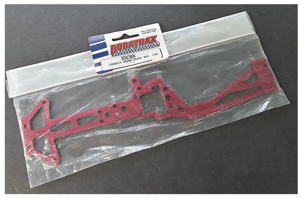 Vintage RC Car Duratrax DTXC7024 Red Aluminum Top Chassis Axis Thunder Quake 1/8 - Image 1 of 1
