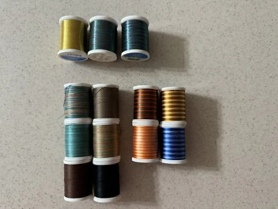 LOT OF 13 PREMIUM SULKY COTTON, RAYON, METALLIC SEWING EMBROIDERY THREAD - Image 1 of 3