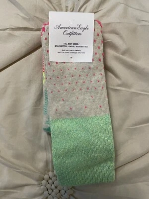 Calcetines hasta la rodilla American Eagle Outfitters divertidos coloridos brillantes divertidos NOS AEO Foto 1 de 3