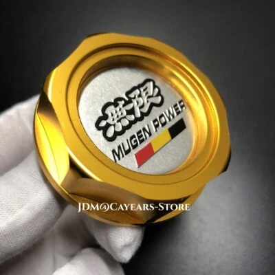 JDM Gold Mugen Power Racing Oil Filler Cap Car Fuel Tank Cover For Civic Accord - Image 1 of 4