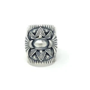 Anello a fascia Derrick Gordon Navajo in argento sterling fatto a mano stile concho - Foto 1 di 7