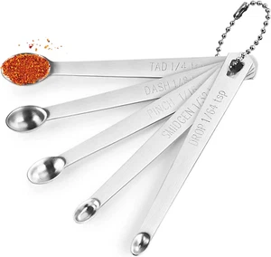 5 Pcs Mini Measuring Spoons Set Stainless Steel Small Measuring Spoons Tad 1 - Picture 1 of 12