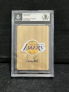 Jerry "The Logo" West Autographed LA Lakers Playing Card BECKETT SLABBED - Picture 1 of 3