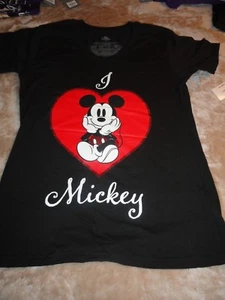 Medium I Love Mickey Mouse Black Disney Tee Shirt NWT - Picture 1 of 2