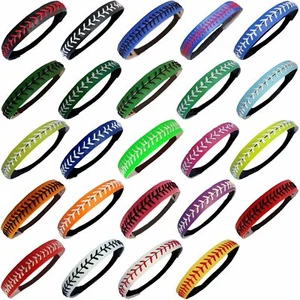 Softball Headbands U PICK COLOR or Yellow Leather Seam Sport Team WHOLESALE lot - Picture 1 of 13