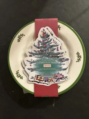 Spode Árbol de Navidad Melamina 8 Pulgadas Ensalada Platos Juego de 4 NUEVO Foto 1 de 2
