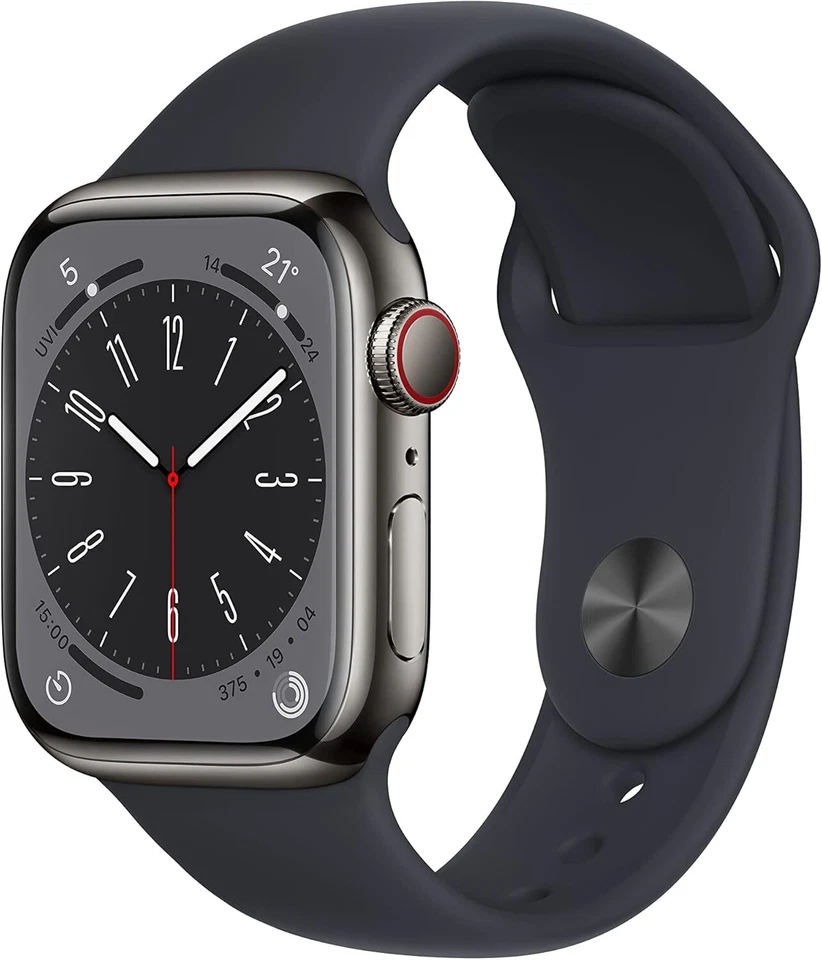 Apple Watch Series 8 [GPS + Cellular, inkl. Sportarmband mitternacht] 41mm Ede S - Bild 1 von 1