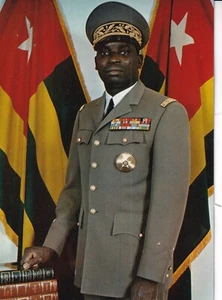 Gnassingbe Eyadema - Staatspräsident Togo - Karte rückseitig original signiert - Bild 1 von 3