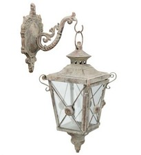 Laterne Wandlaterne Windlicht m. Haken france shabby vintage Metall, 18x18x37 cm