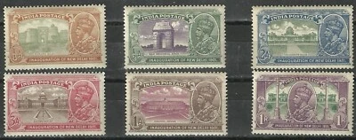 India Stamps: 1931 Change of Seat of Govt. to New Delhi, SC 129-34 MNH. MH - Image 1 of 2