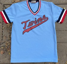 Vintage Minnesota Twins MLB Baseball Jersey Baby Blue Pedersons Size L