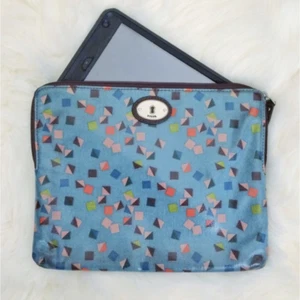 Fossil Ipad Case Clutch Bag Blue - Picture 1 of 10