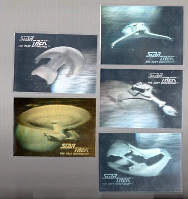 1992 IMPEL STAR TREK THE NEXT GENERATION INAUGURAL 5-CARD HOLOGRAM SET (01H-05H) - Image 1 of 2
