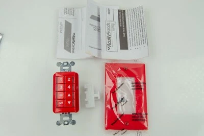 nLIGHT Acuity NPODM-4P-DX-RD Wallpod 8-button Red LV CAT5 Wall Station - Image 1 of 4