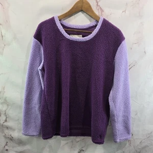 Cuddl Duds Pullover Womens Small Purple Fleece Plush Sherpa Teddy PJ Sweater - Picture 1 of 11