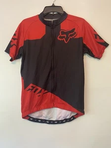 Fox Cycling Jersey Mens L Racing Live Wire Full Zip Shirt Short Sleeve Pockets - Picture 1 of 21