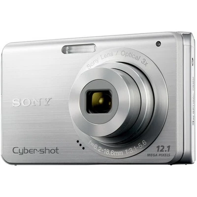 Sony Cyber-shot DSC-W190 Digital Camera 12.1MP Silver 3x Optical Zoom Auto Focus - Image 1 of 4