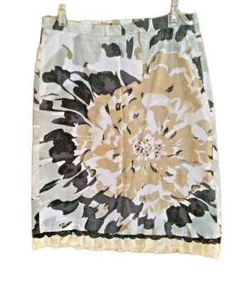 MEXX юбка размер M, большой цветок, черно-белое кружево - Изображение 1 из 3
