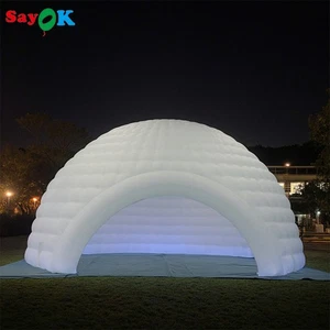 26 Fuß aufblasbares Iglu-Kuppelzelt mit LED-Beleuchtung für Partys im Freien - Bild 1 von 8