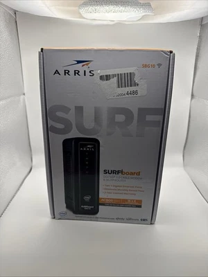 ARRIS SURFboard SBG10, DOCSIS 3.0 16 x 4 Gigabit Cable Modem & AC1600 Sealed - Image 1 of 3