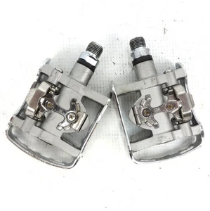SHIMANO PD-M324 SPD PEDALS Clipless Silver Dual-Sided 528g Bike MTB 9/16" Japan - Picture 1 of 3