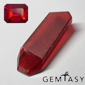 Rough stone for faceting - Red Beryl hydrothermal lab grown 109.20ct - Picture 1 of 5