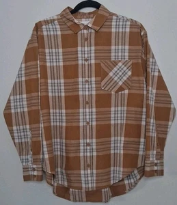 Garnet Hill Damen Hemd mit Knopfleiste SLV Baumwolle kariert braun Western Cowgirl Größe 6 - Bild 1 von 16