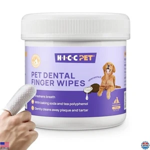 Pet Teeth Cleaning Wipes for Dogs & Cats, Remove Bad Breath, Plaque & Tartar - Picture 1 of 6